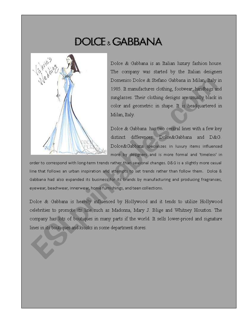 Designer Label 7 ( Dolce & Gabbana)