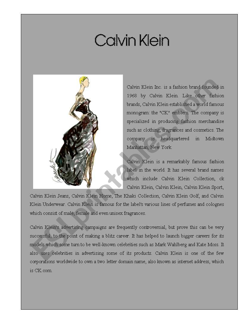 Designer Label 8 ( Calvin Klein)