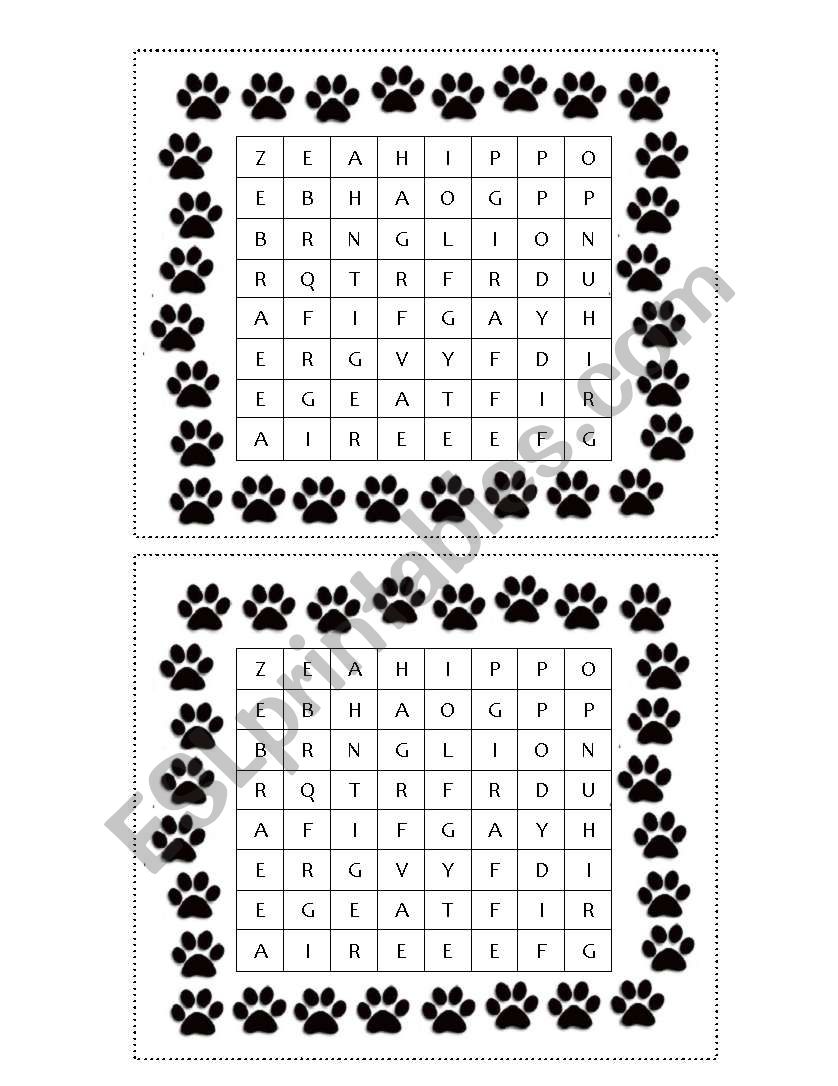 WORDSEARCH worksheet