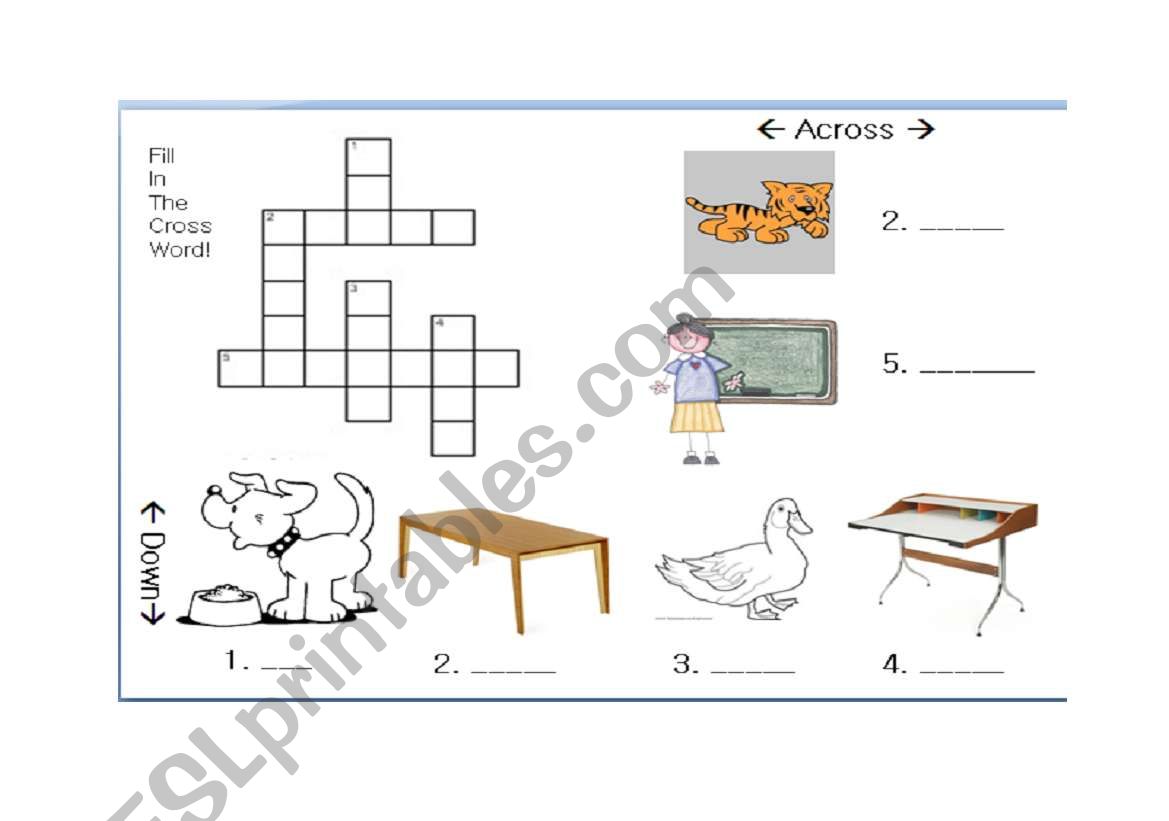 Simple  Crossword  worksheet