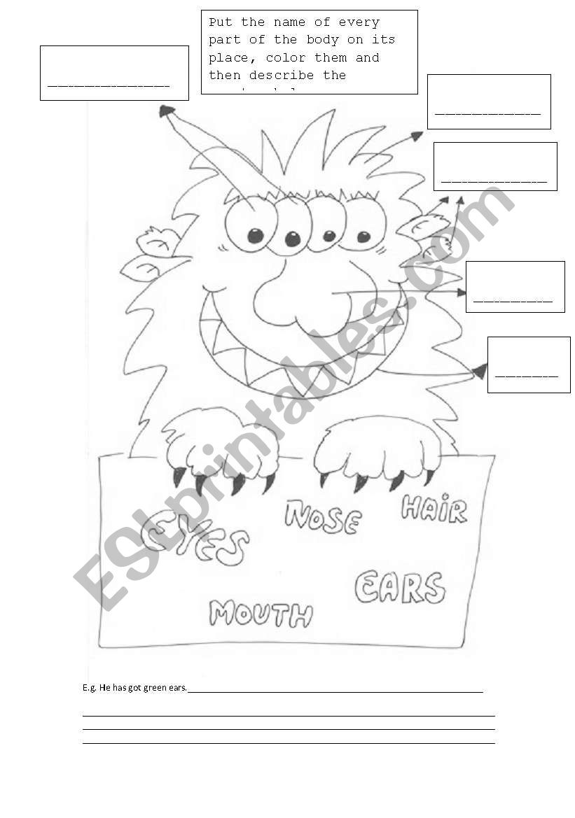 Monster body partsÂ´ activities