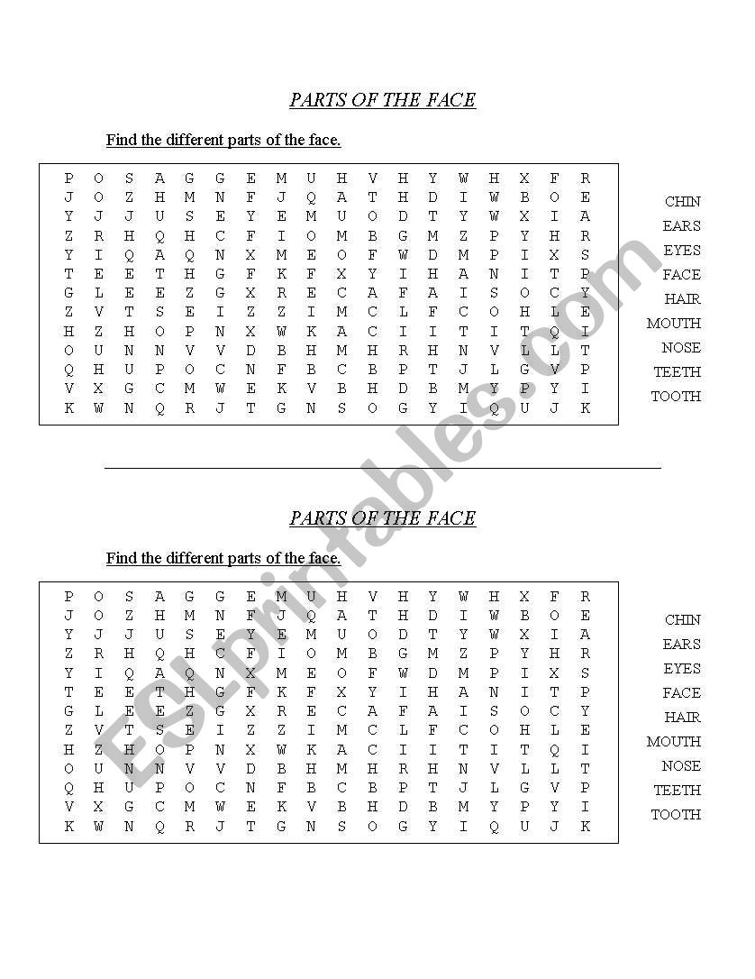 WORDSEARCH worksheet