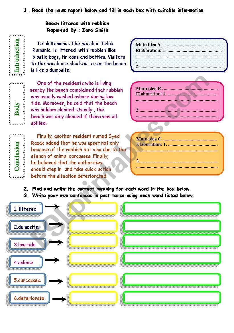 writing a report 3 -  identifying main ideas 