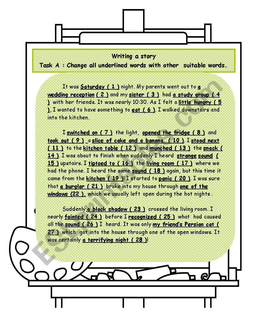  writing a story MYH 5.3 worksheet