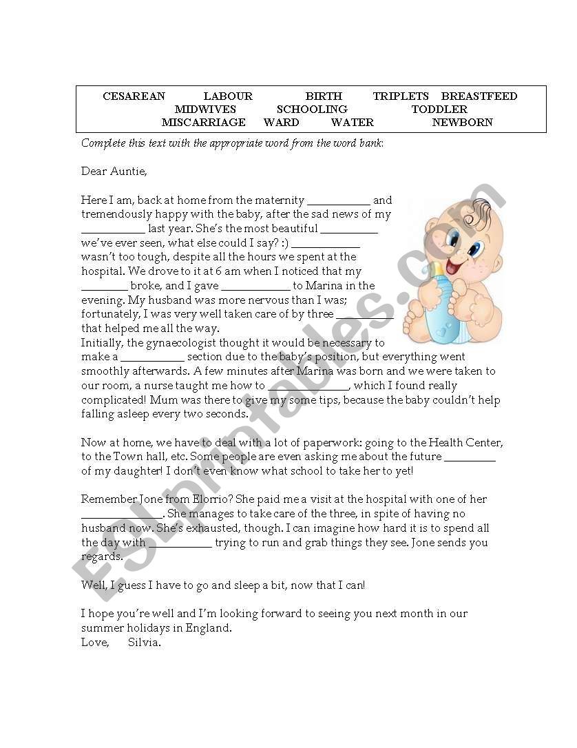 MATERNITY VOCABULARY  worksheet