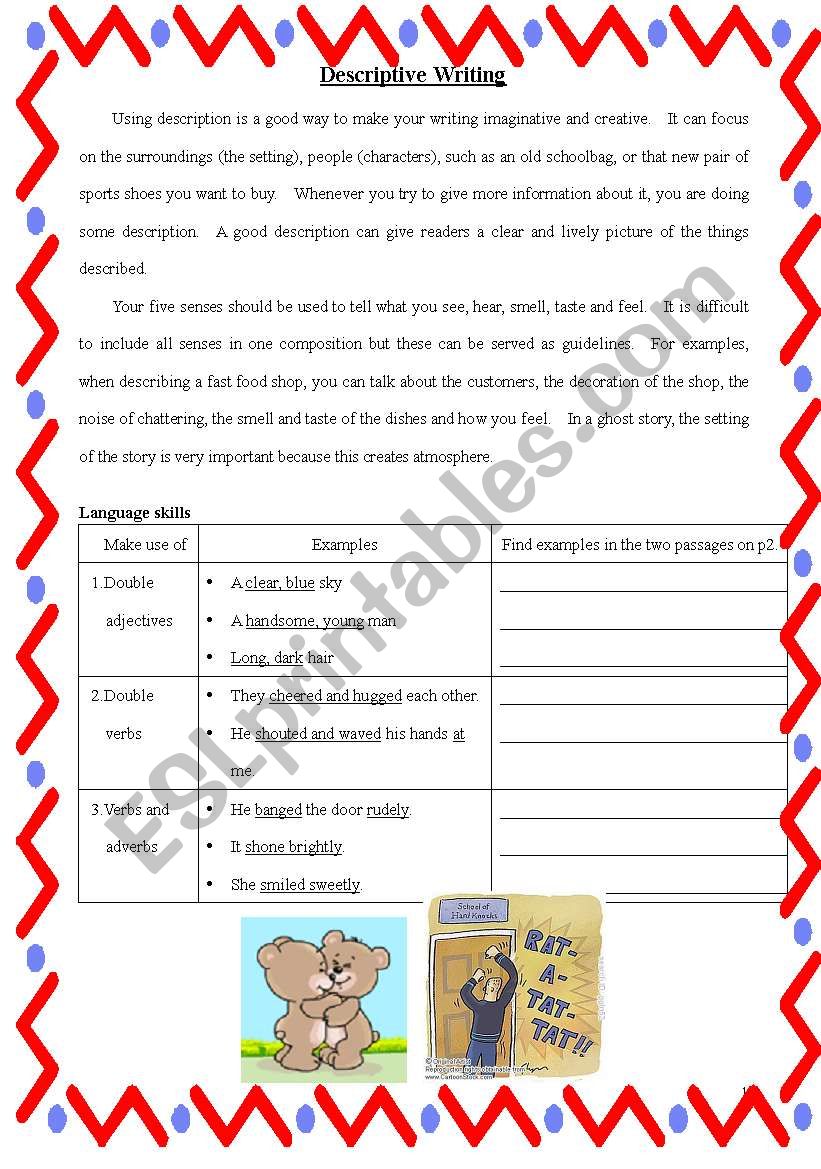 Descriptive Writing (in 4 pages)