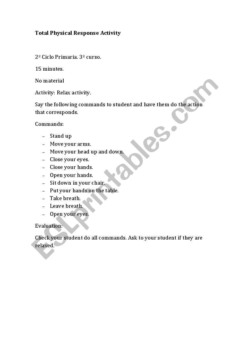 TPR-ACTIVITY worksheet