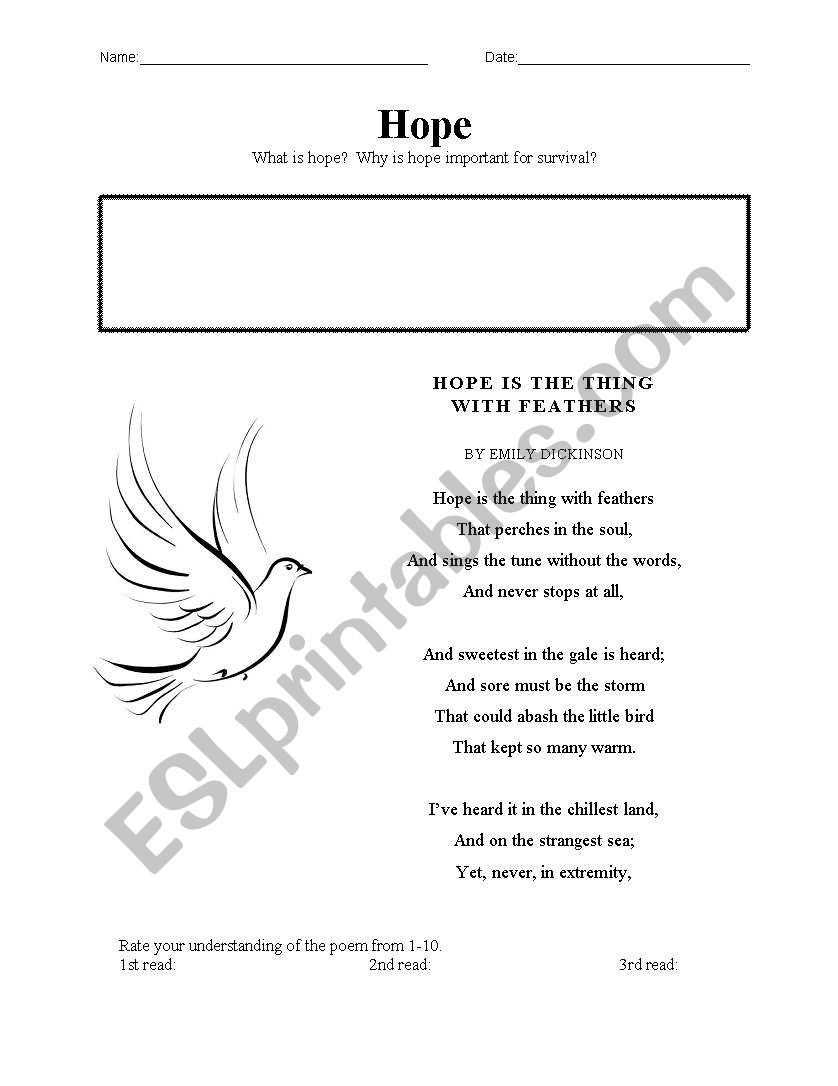 Hope worksheet