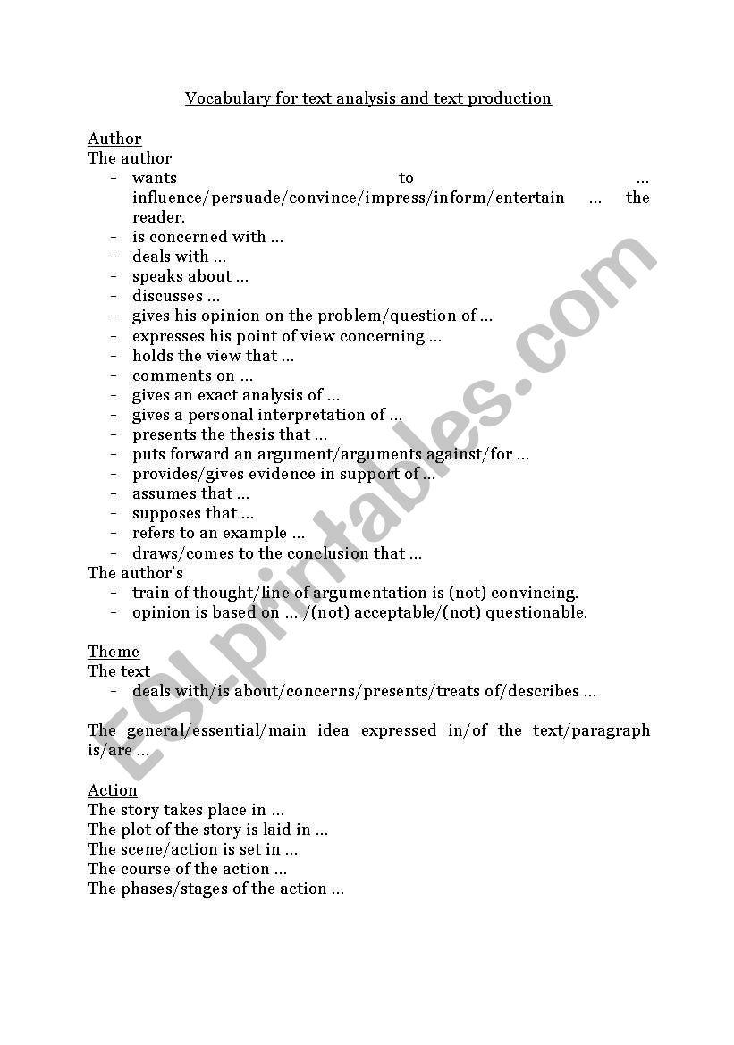 movie analysis handout