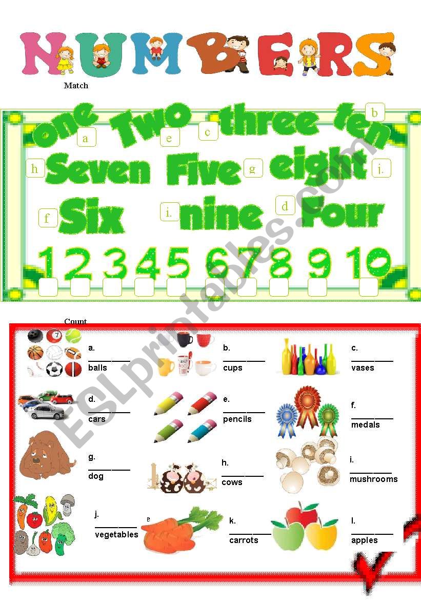 numbers worksheet