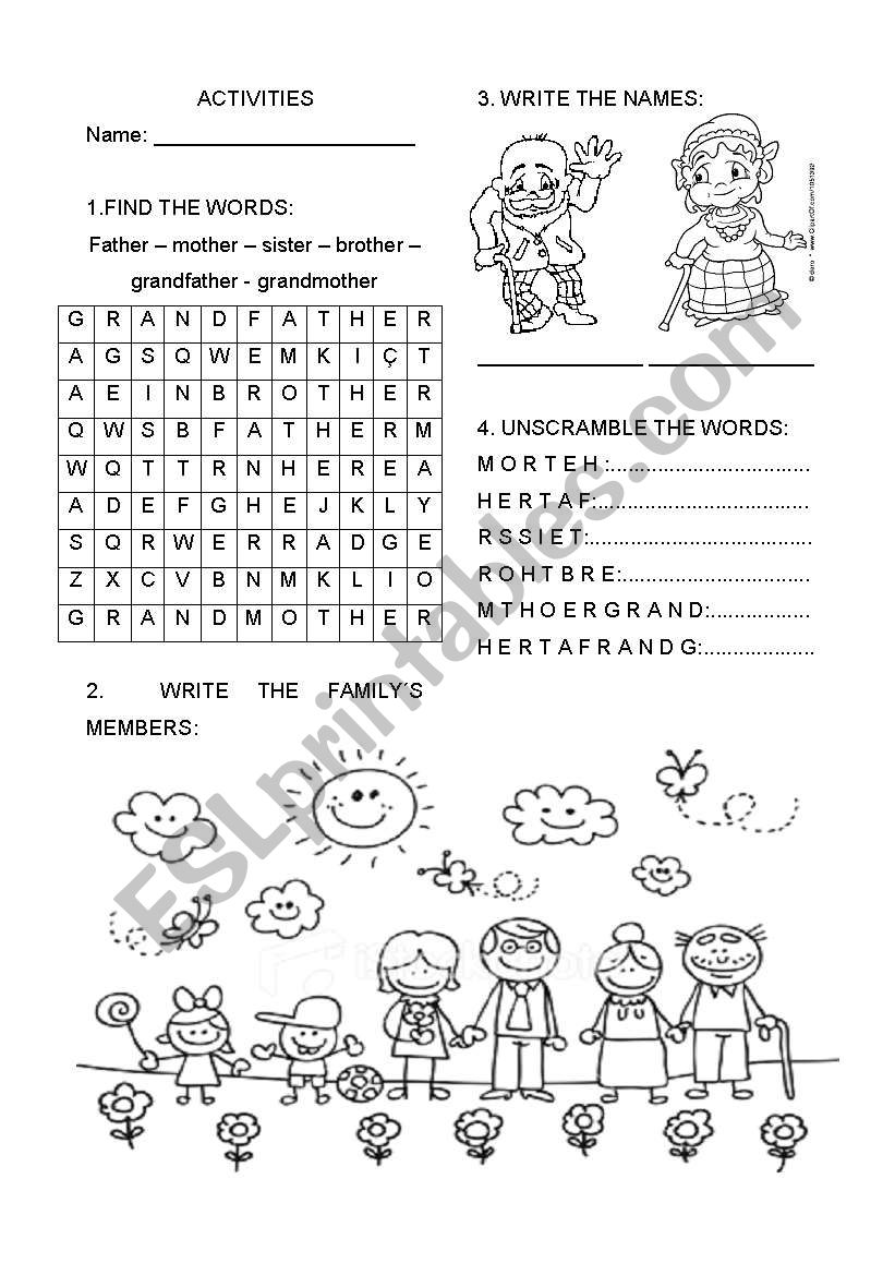 family members worksheet