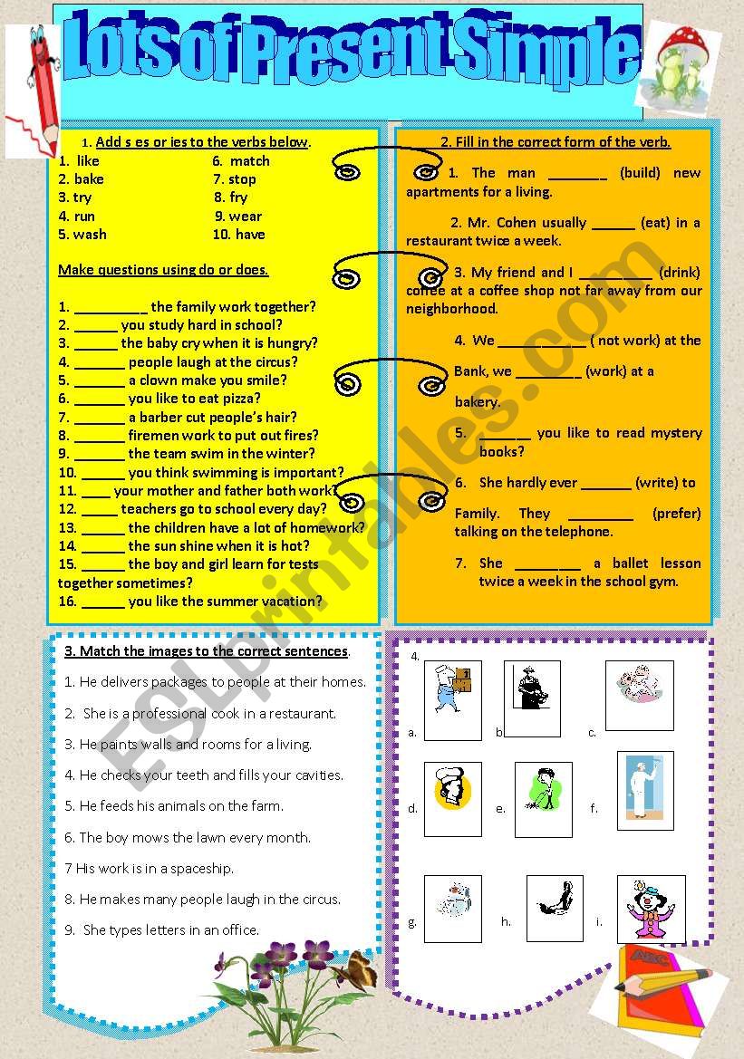 Lots of Present Simple worksheet