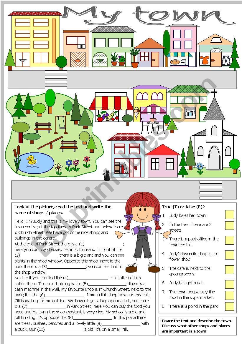 My town worksheet