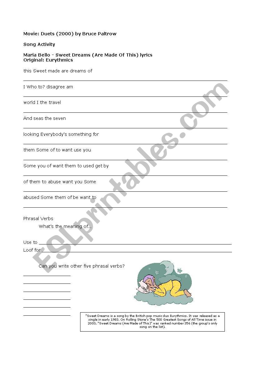 Sweet Dreams - Duets Movie worksheet