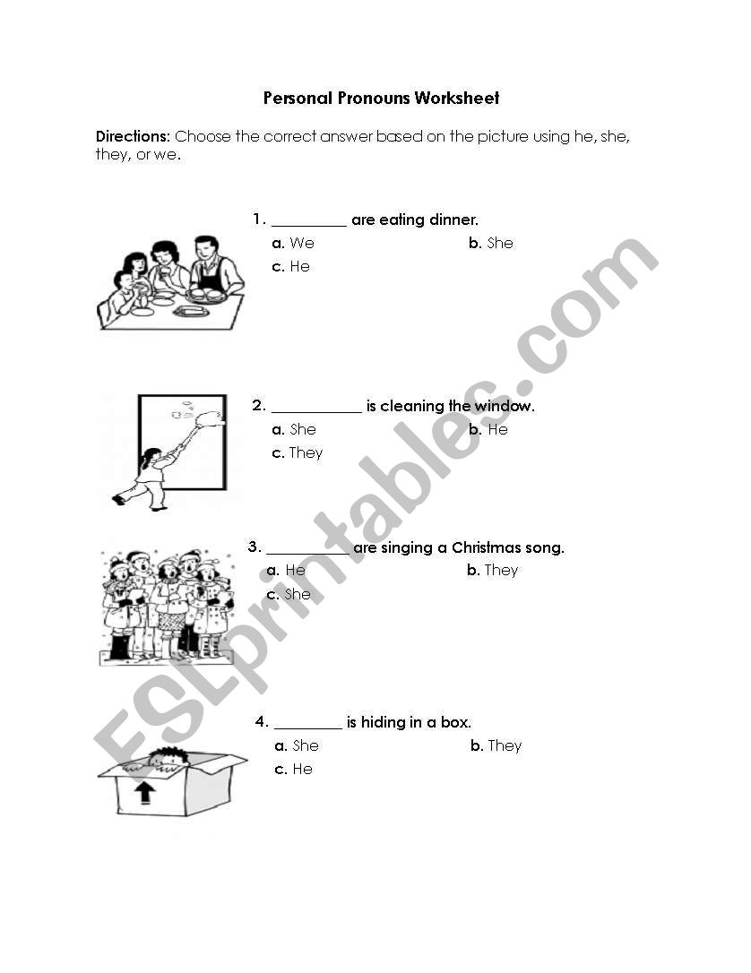 PERSONAL PRONOUNS worksheet