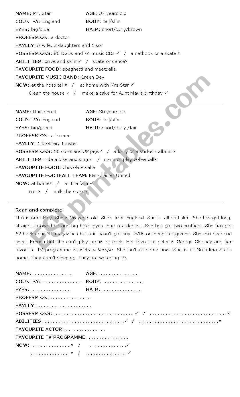 Writing practice 2 worksheet