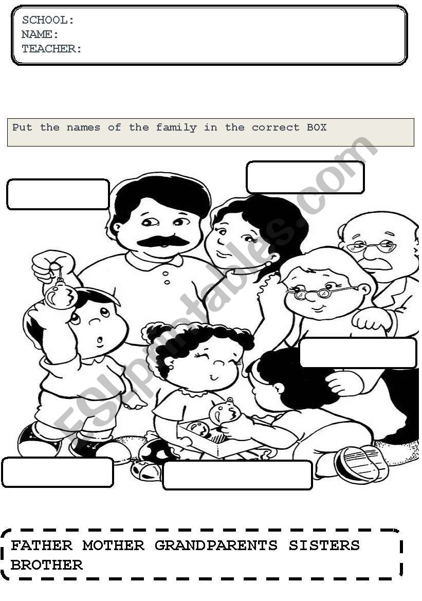 FAMILY worksheet