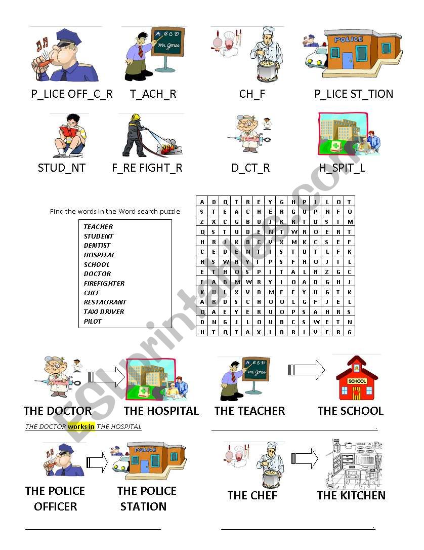 Teaching Professions worksheet