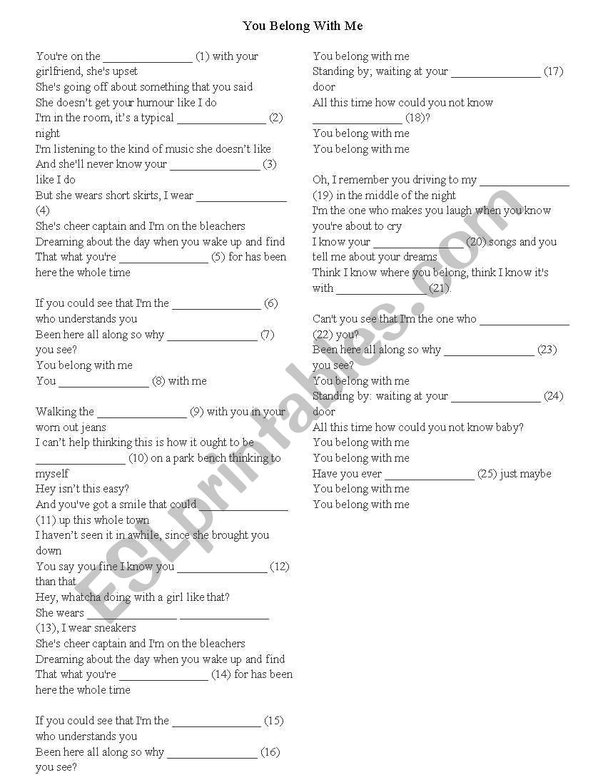 Taylor Swift - You Belong With Me