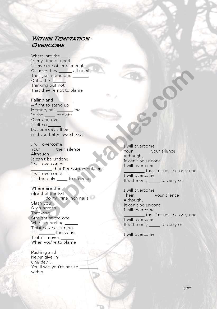 Within Temptation - Overcome song worksheet