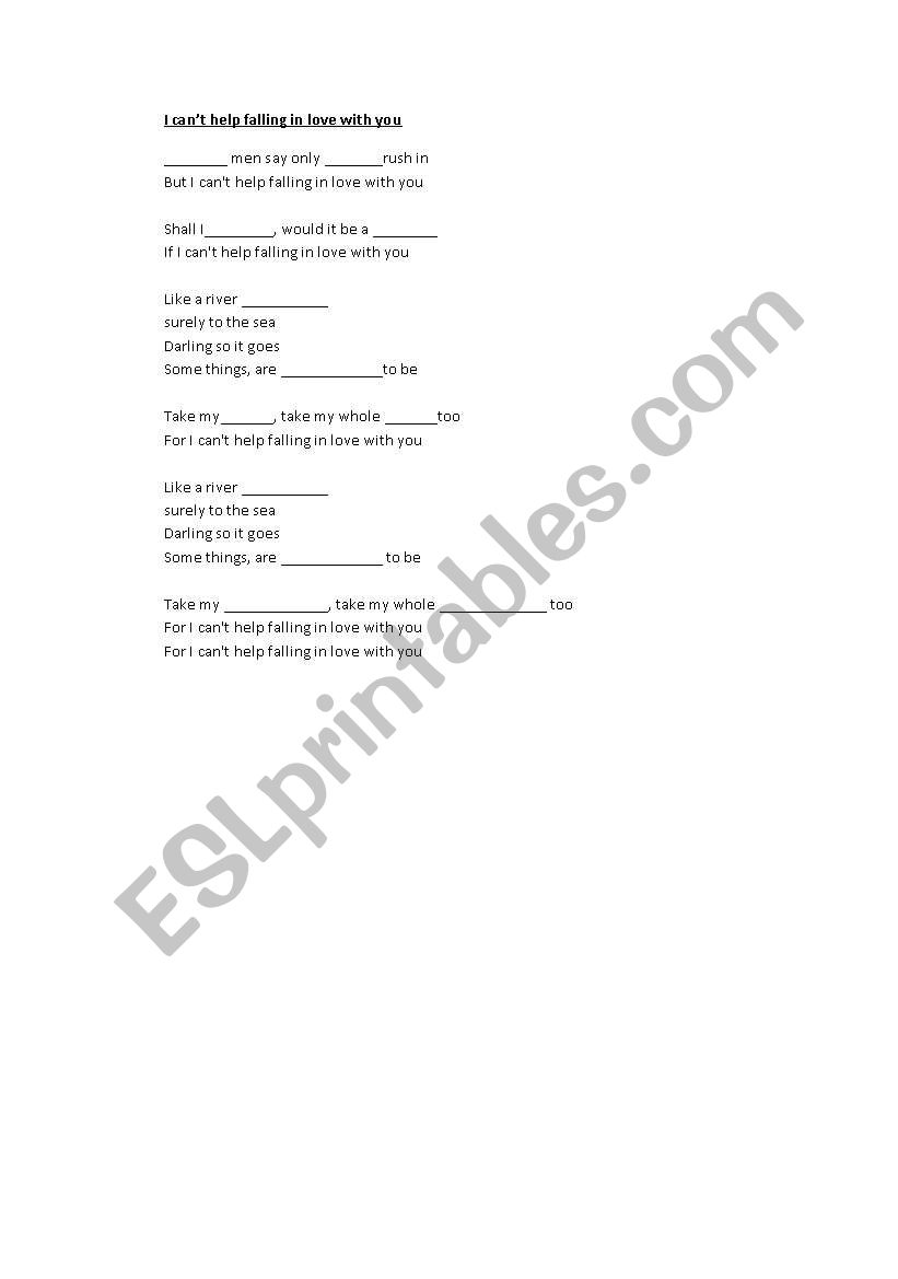 Song worksheet