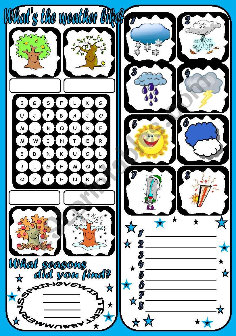 WhatÂ´s the weather like? worksheet