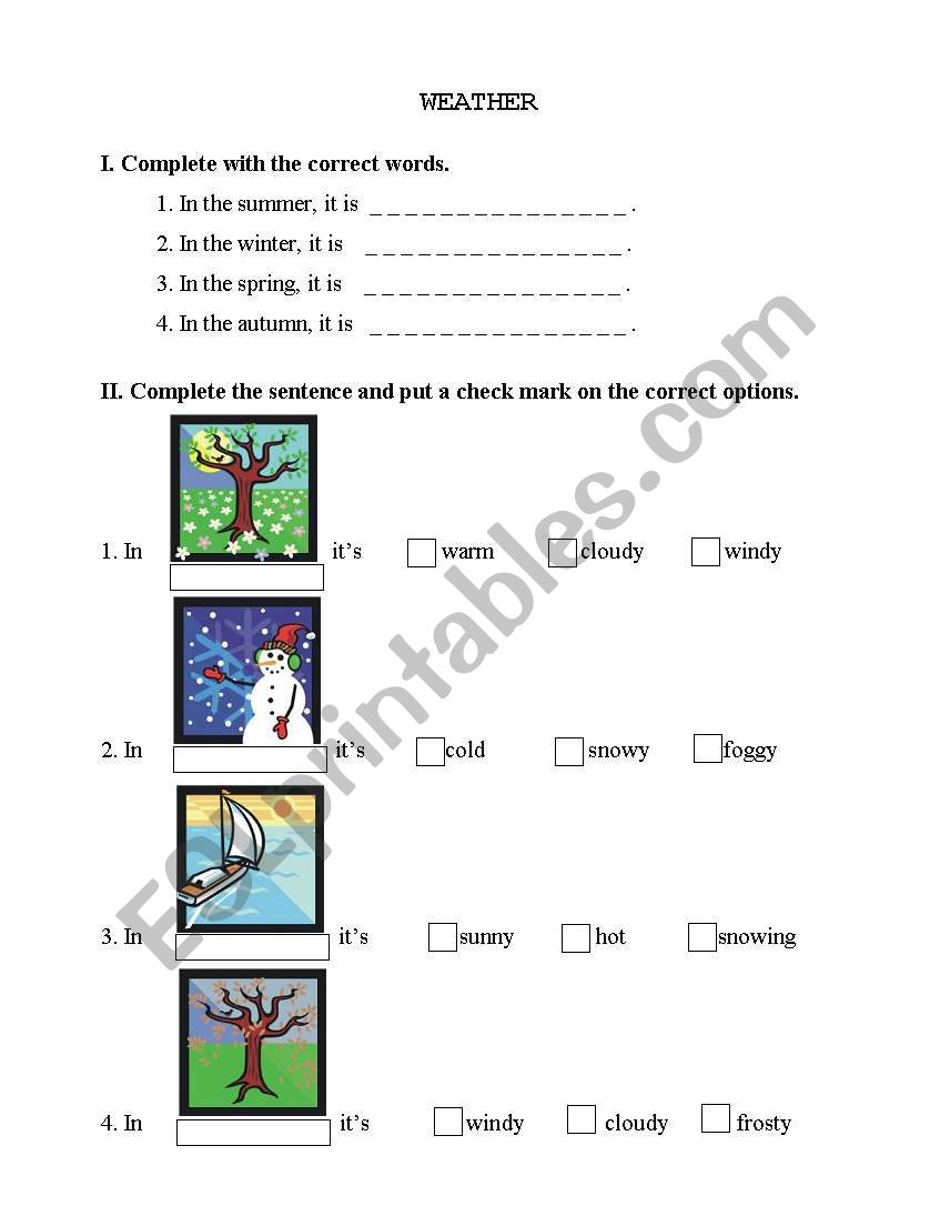 weather worksheet