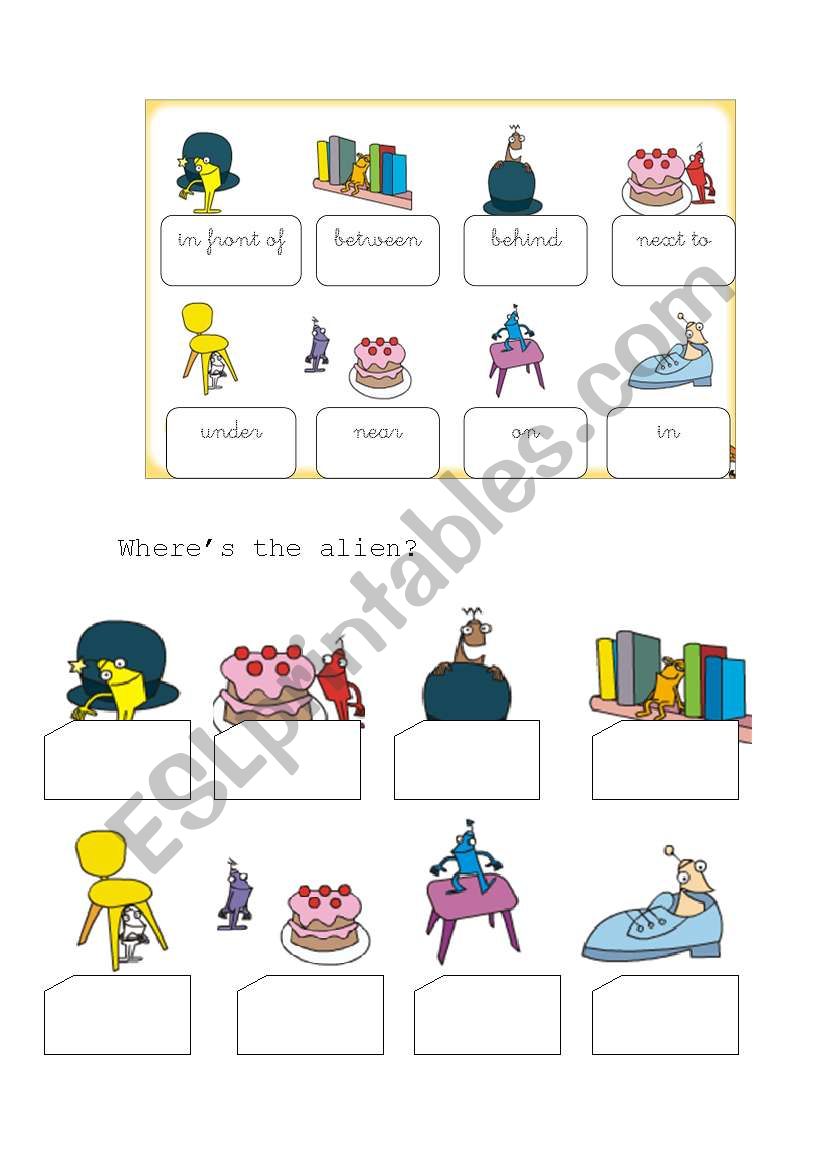 Wheres the alien? worksheet