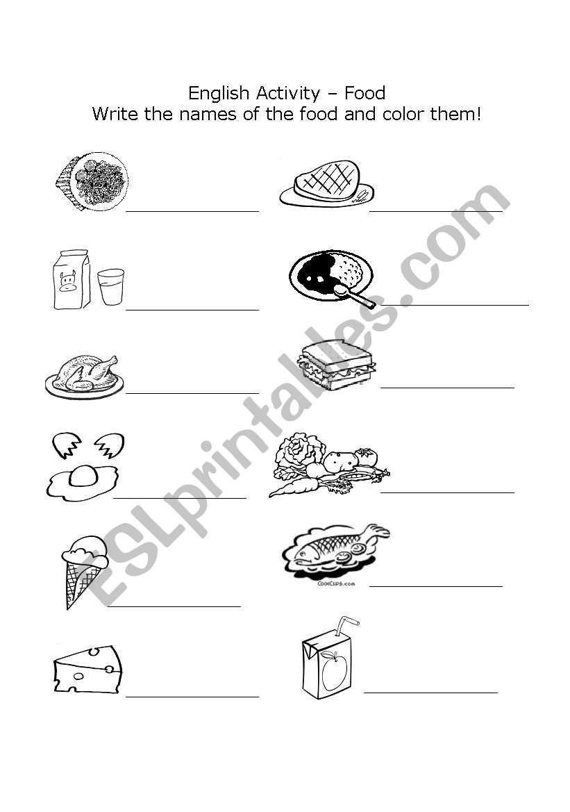 Food Vocabulary - Kids  worksheet