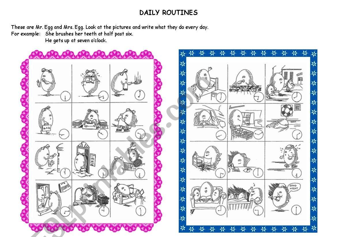 Daily routine 2 worksheet