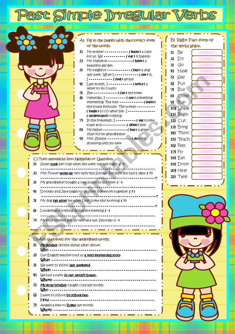 Past Simple *IRREGULAR VERBS* (B&W included)