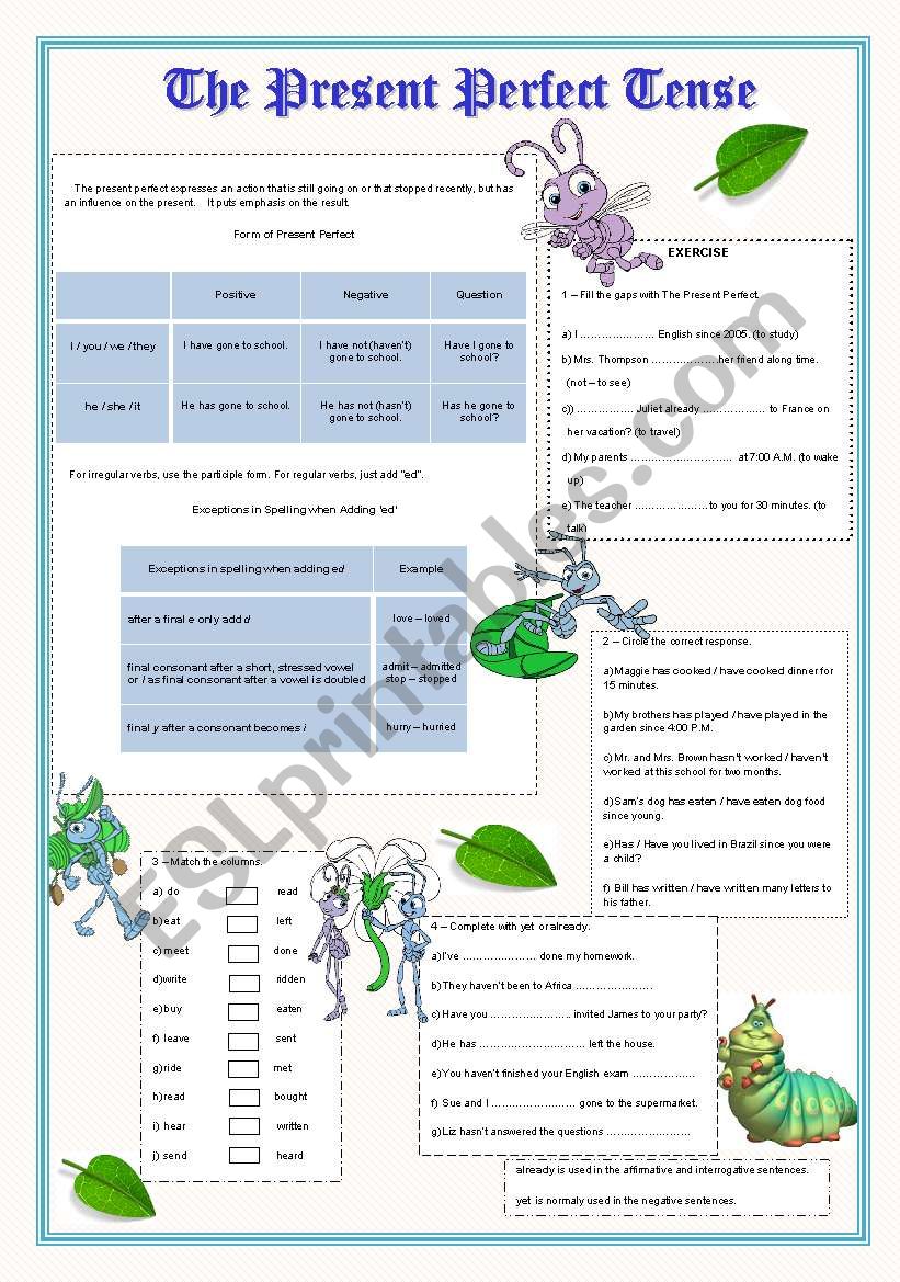 THE PRESENT PERFECT TENSE>>EXPLANATION AND EXERCISE