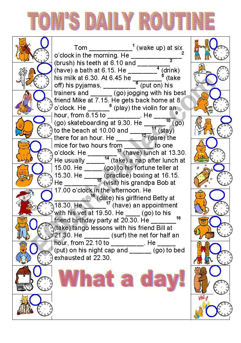 DAILY ROUTINES worksheet