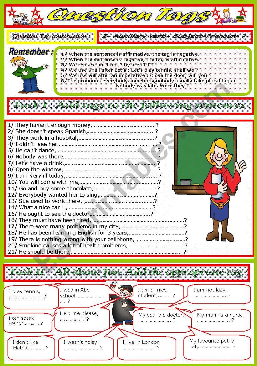 Tag questions worksheet