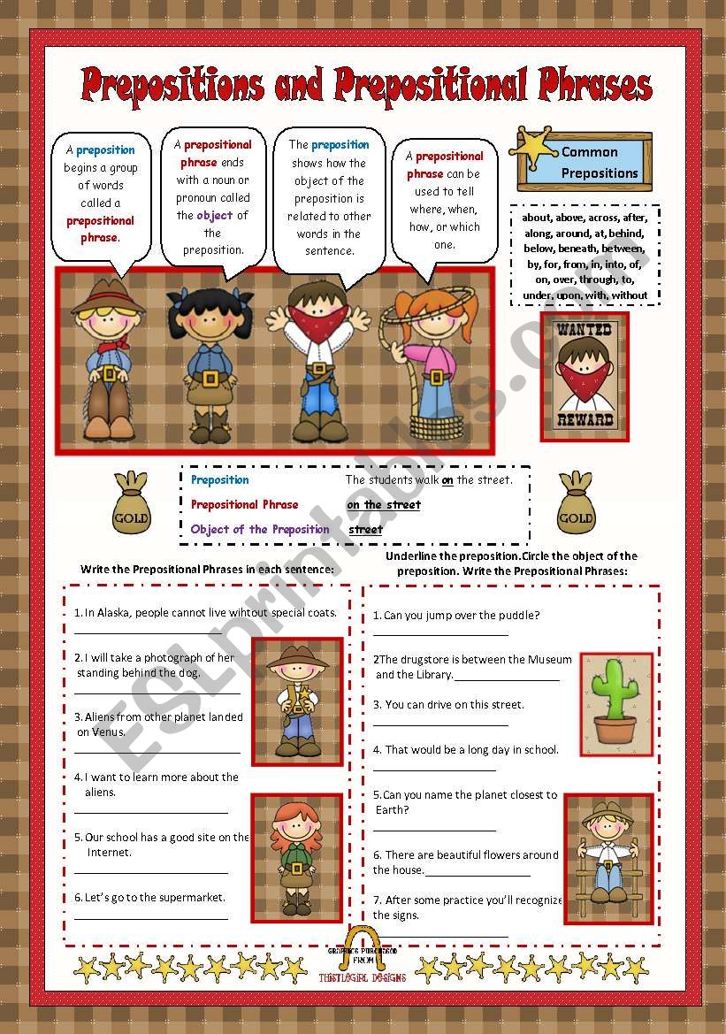 Prepositions and Prepositional Phrases