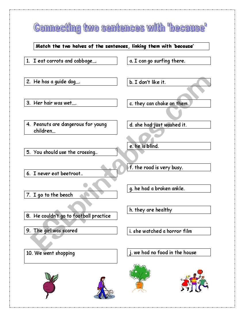 joining-sentences-with-because-esl-worksheet-by-tracyjones2