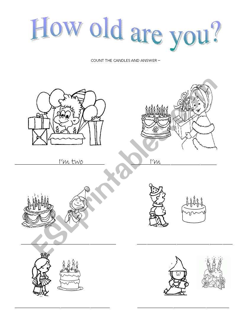 How old are you? worksheet