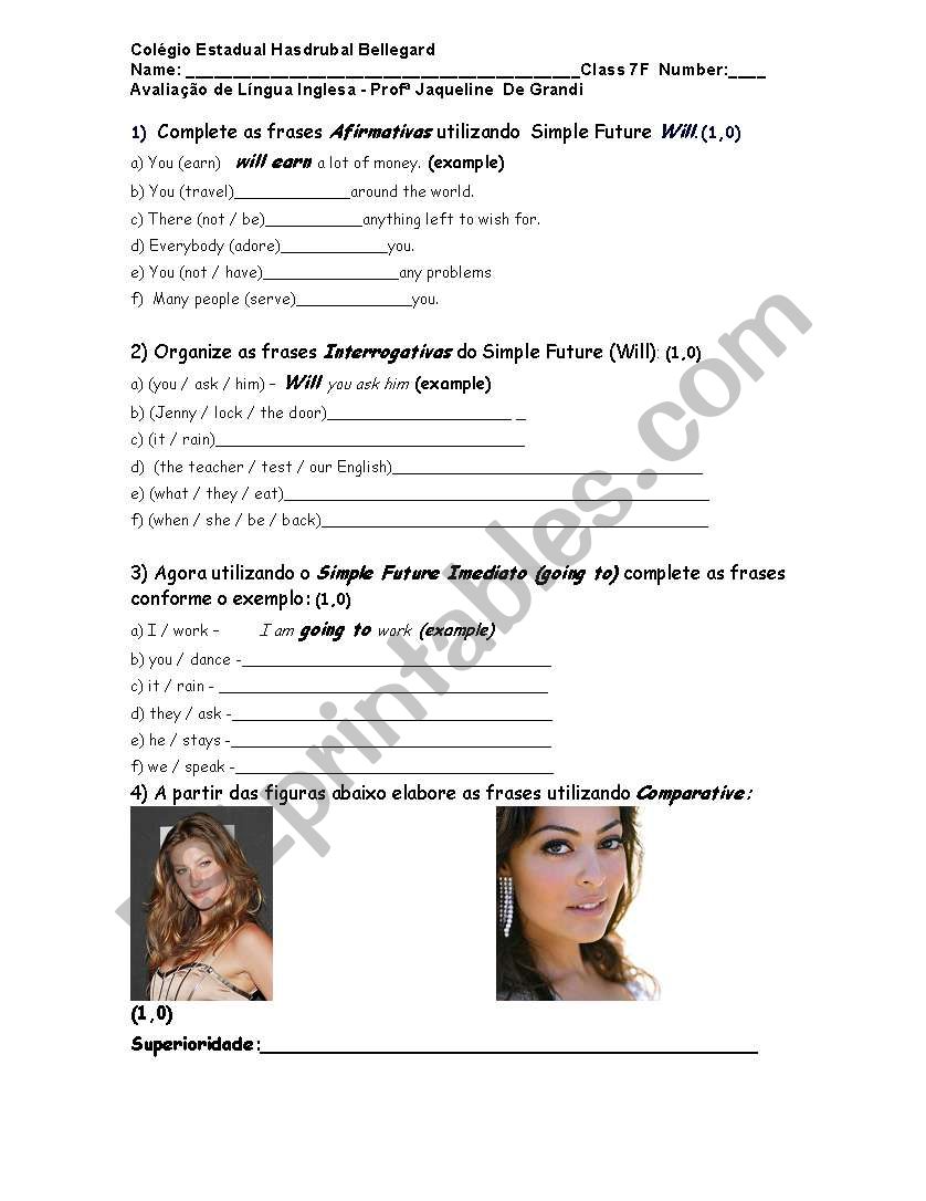 test worksheet