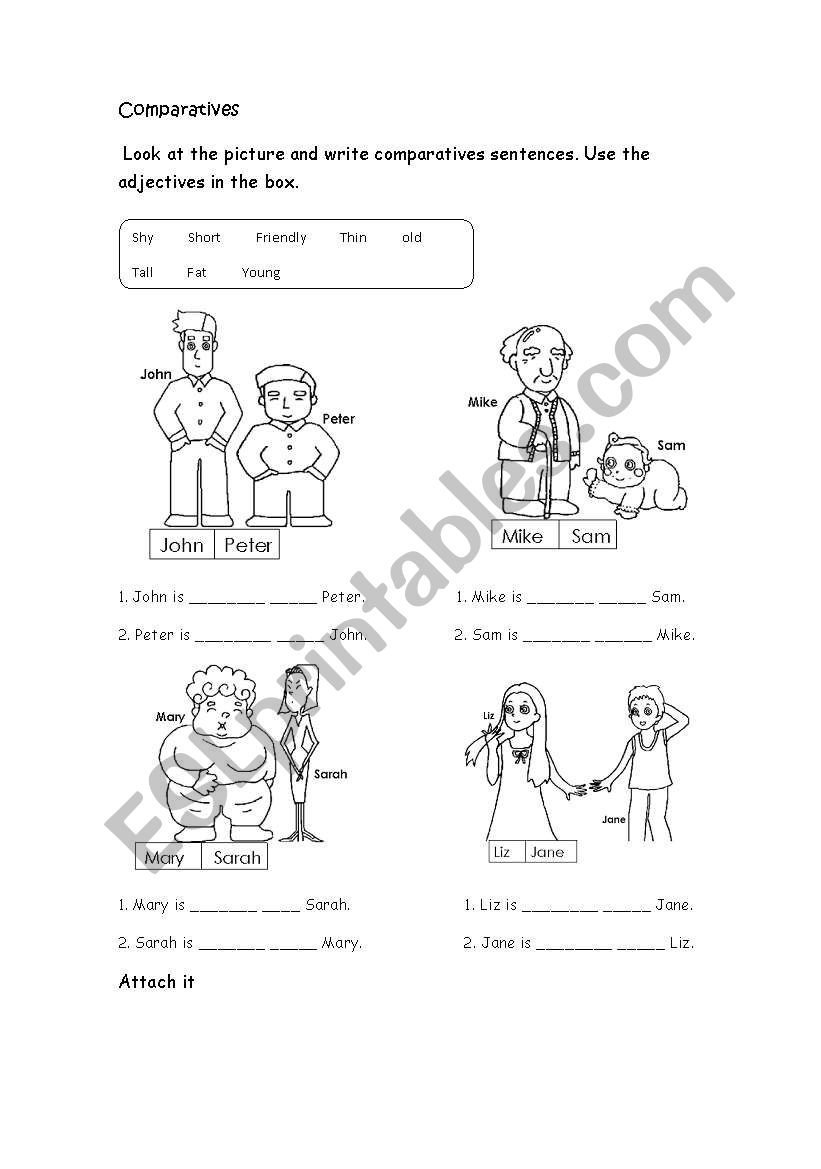 comparatives worksheet