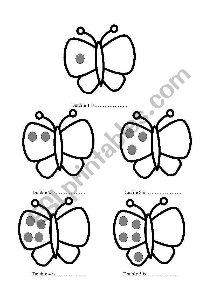 Double butterflies  worksheet