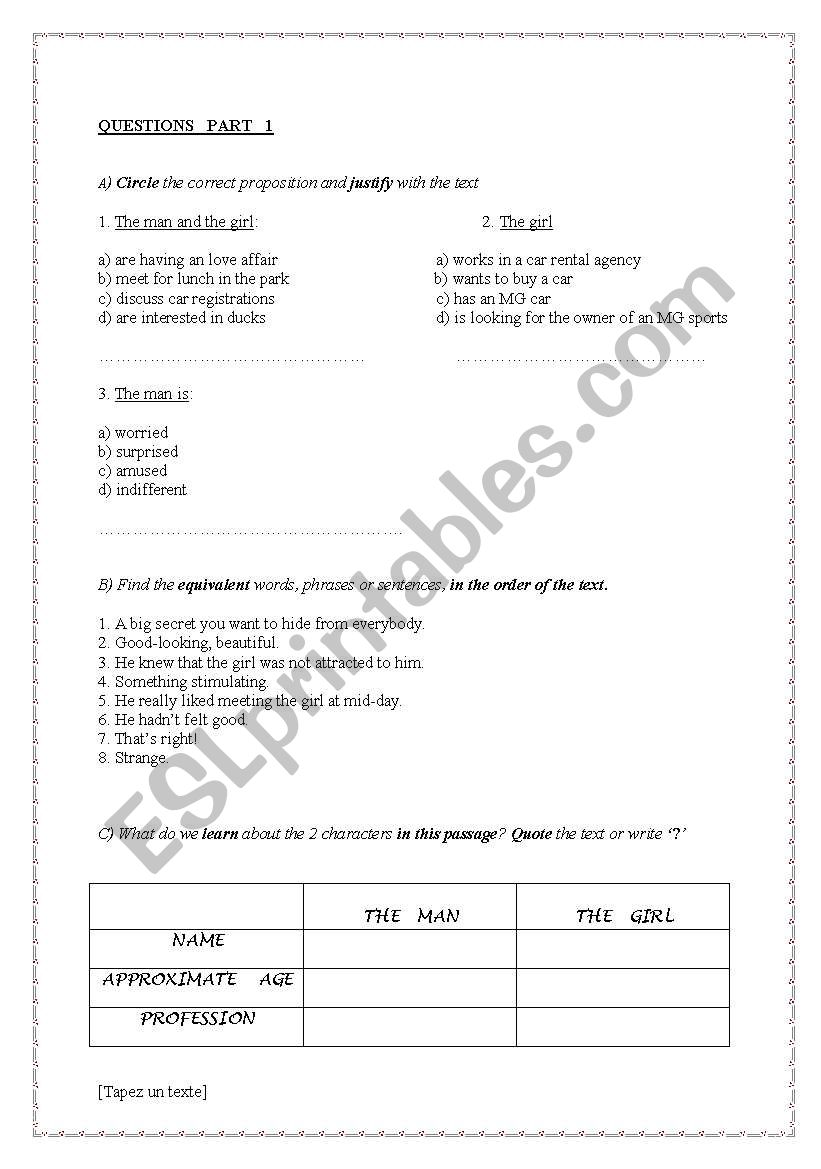 Skeleton in the Closet part 3 : 7 pages questions + complete key