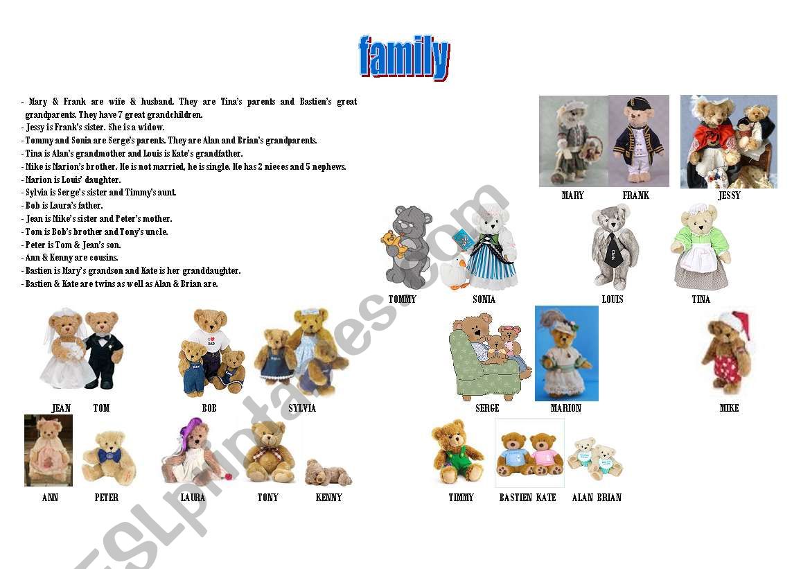 what a family ! worksheet