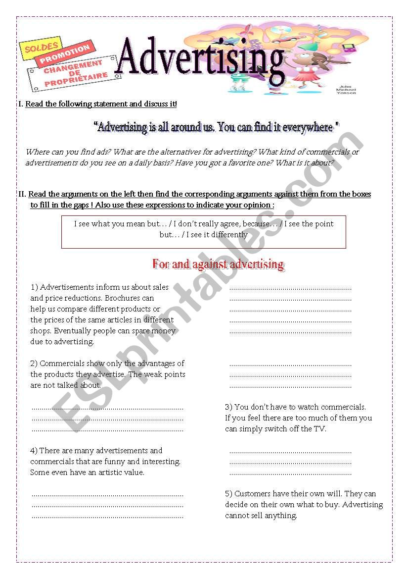 Advertising - Speaking- Argument