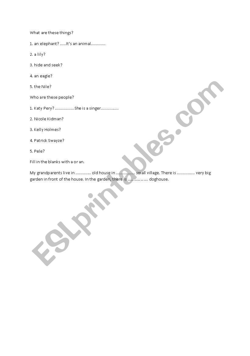 Countables and uncountables worksheet