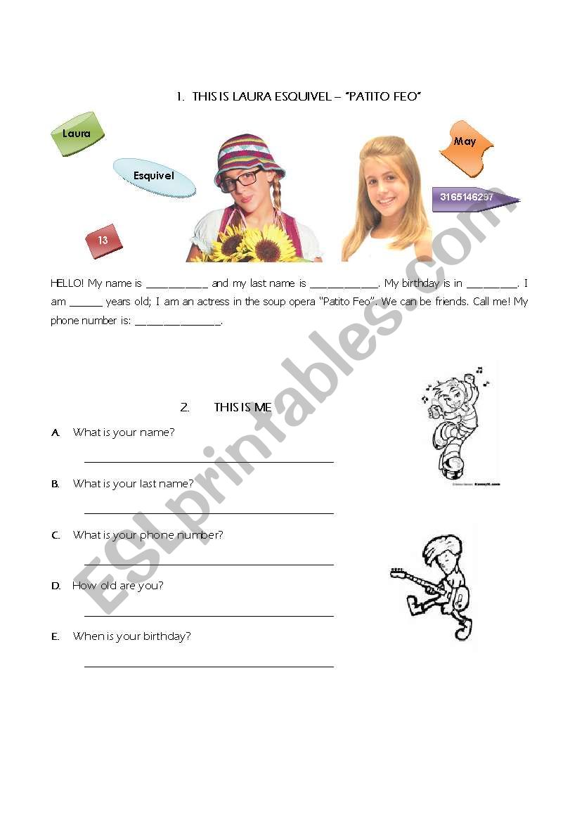 WHO AM I? worksheet