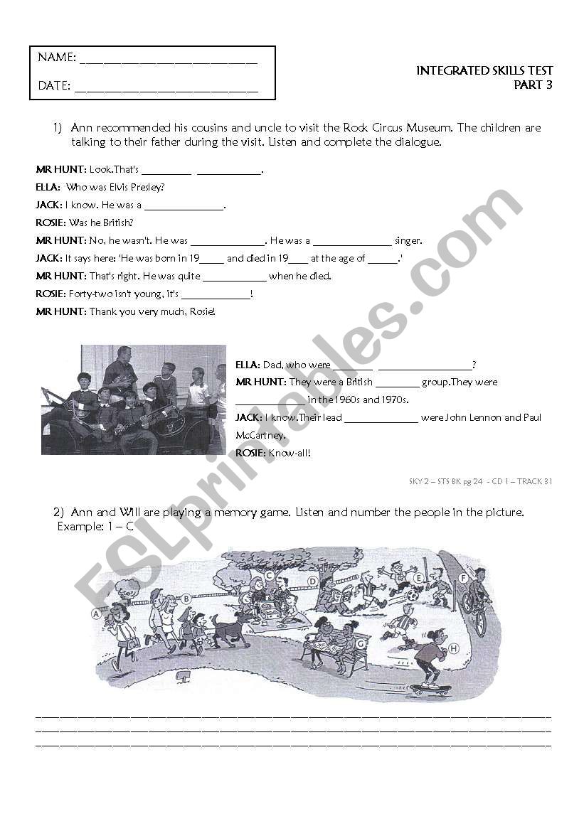 INTEGRATED SKILLS TEST PART 3 - PRE-INTERMEDIATE