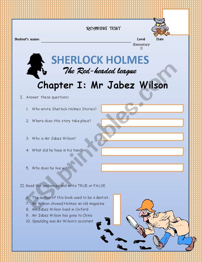 SHERLOCK HOLMES - The Red Headed League- Chapter I