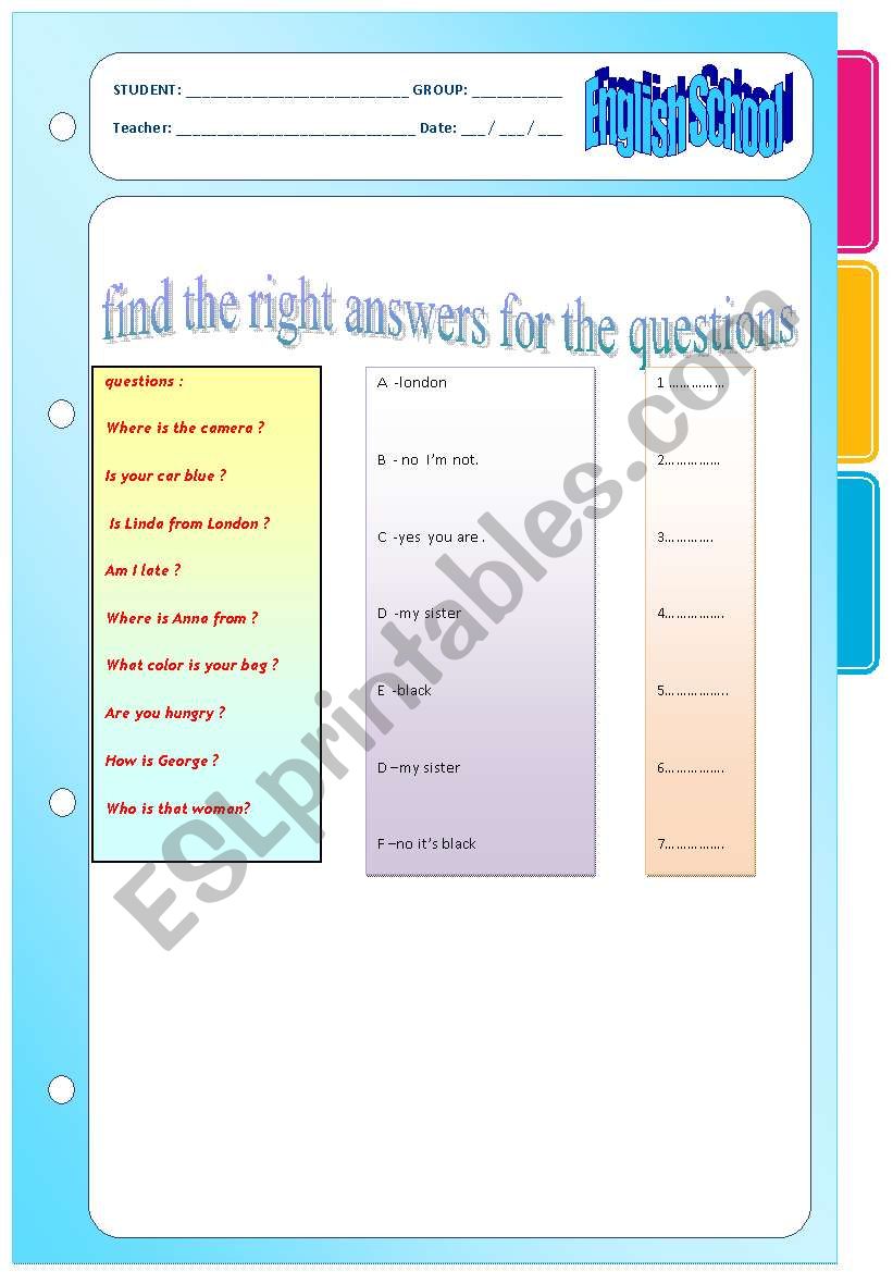 revision worksheet