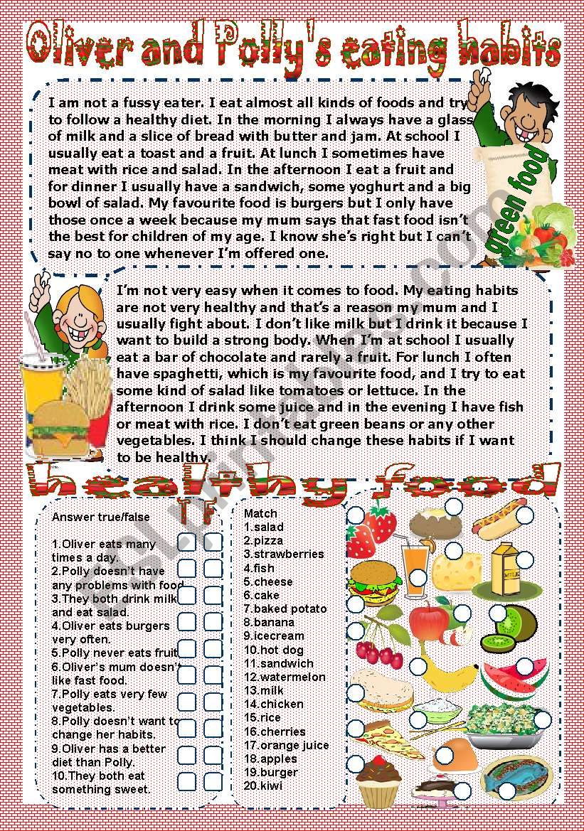 Oliver and PollyÂ´s eating habits