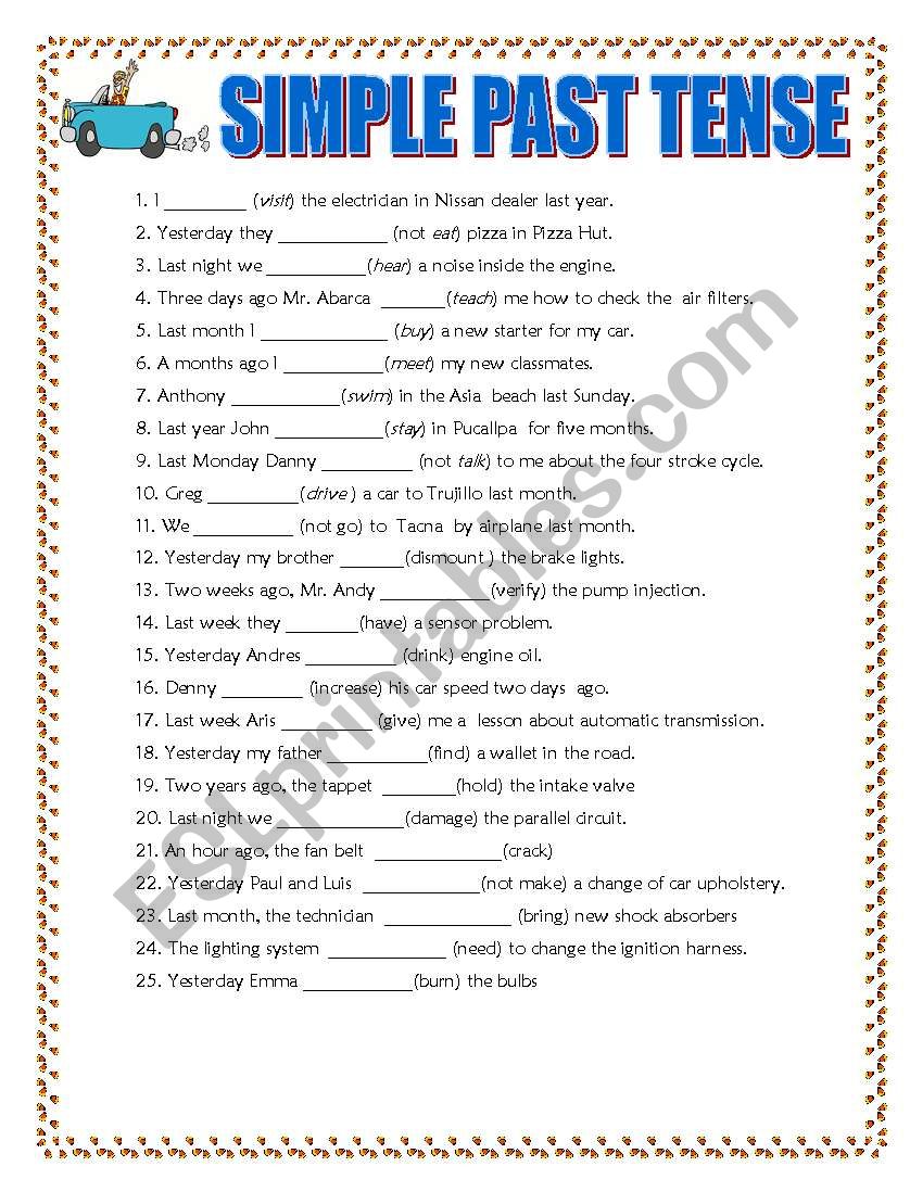 SIMPLE PAST TENSE worksheet